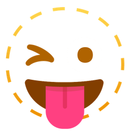 Dotted line face and Winking face with tongue