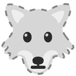 dotted line face and wolf