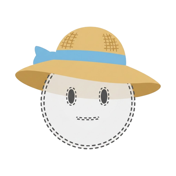 Dotted line face and Woman’s hat