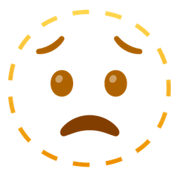 dotted line face and worried face