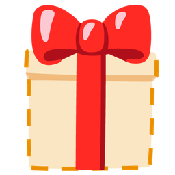 dotted line face and wrapped gift