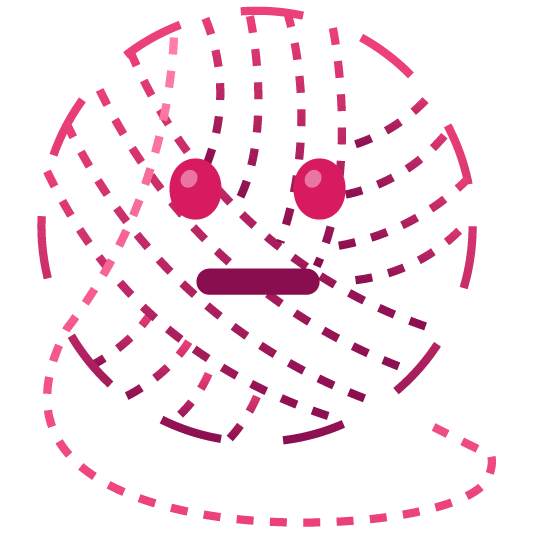 Dotted line face and Yarn