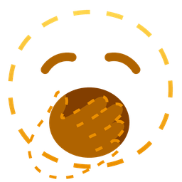 dotted line face and yawning face