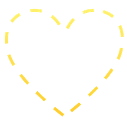 dotted line face and yellow heart
