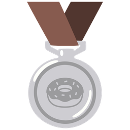 Doughnut and 2nd place medal
