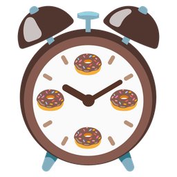 Doughnut and Alarm clock