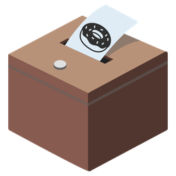 Doughnut and Ballot box with ballot