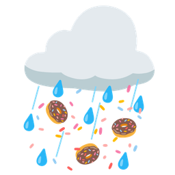 Doughnut and Cloud with rain
