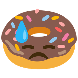 Doughnut and Downcast face with sweat
