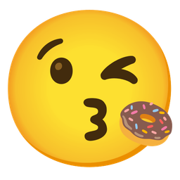 Doughnut and Face blowing a kiss