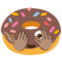 Doughnut and Face with peeking eye
