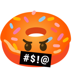 Doughnut and Face with symbols on mouth