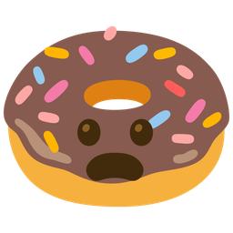 Doughnut and Frowning face with open mouth