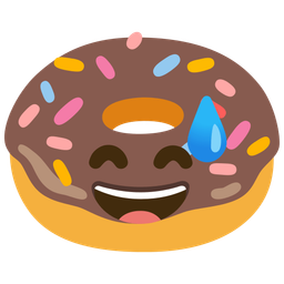 Doughnut and Grinning face with sweat