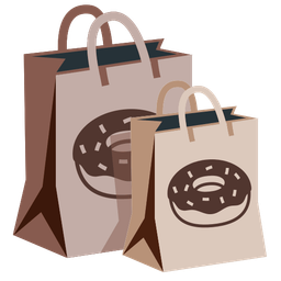Doughnut and Shopping bags