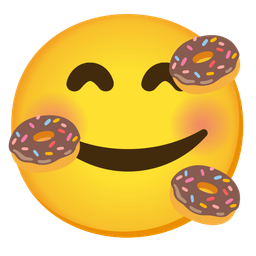 Doughnut and Smiling face with hearts