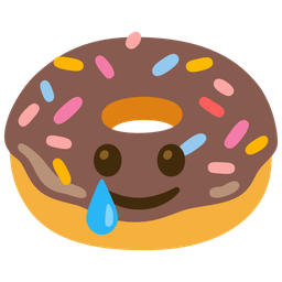 Doughnut and Smiling face with tear