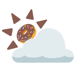 Doughnut and Sun behind cloud