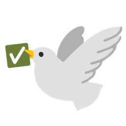 dove and check mark button