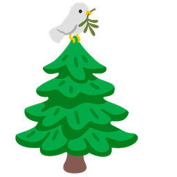 dove and evergreen tree