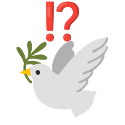 dove and exclamation question mark
