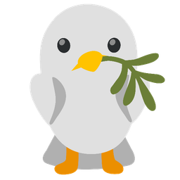 dove and face with diagonal mouth