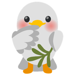 dove and face with open eyes and hand over mouth