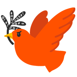 dove and face with symbols on mouth