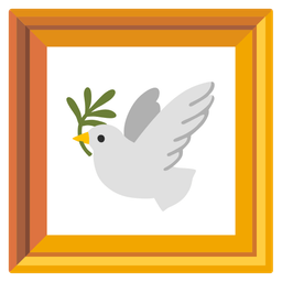 dove and framed picture