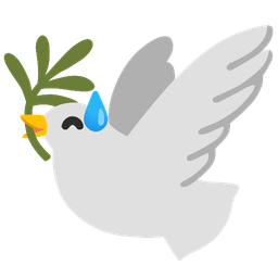 Dove and Grinning face with sweat