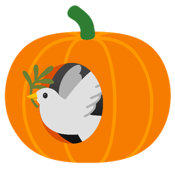 dove and jack-o-lantern