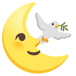 dove and last quarter moon face