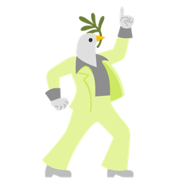 dove and mirror ball