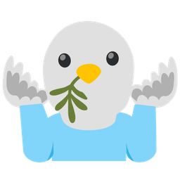 dove and person shrugging