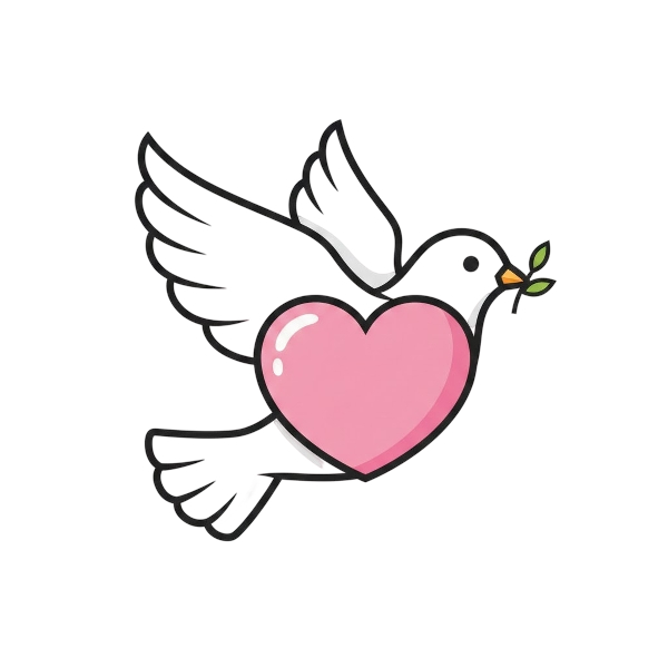 Dove and Pink heart
