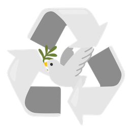 dove and recycling symbol
