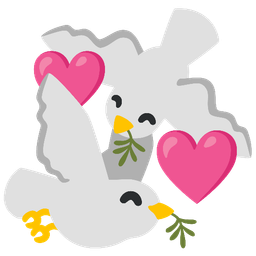 dove and revolving hearts