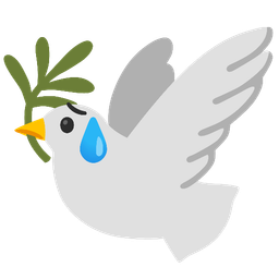 dove and sad but relieved face