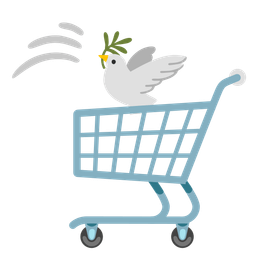 dove and shopping cart