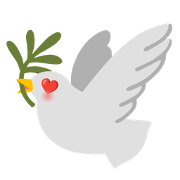 Dove and Smiling face with heart-eyes