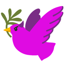 dove and smiling face with horns