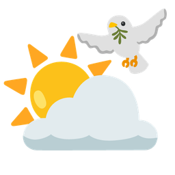 dove and sun behind cloud