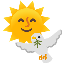 dove and sun with face