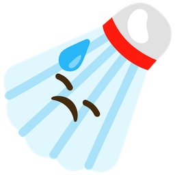 Downcast face with sweat and Badminton