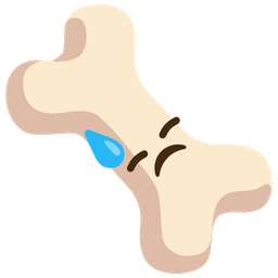 downcast face with sweat and bone