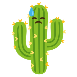 downcast face with sweat and cactus