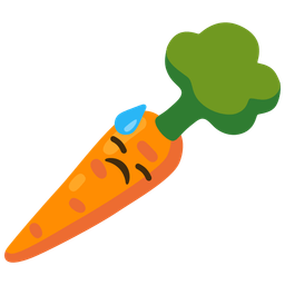 downcast face with sweat and carrot