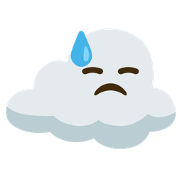 downcast face with sweat and cloud