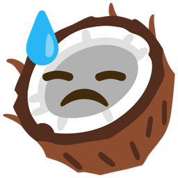 downcast face with sweat and coconut