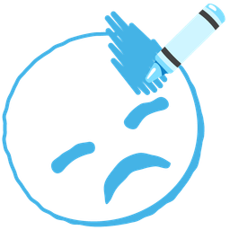 downcast face with sweat and crayon